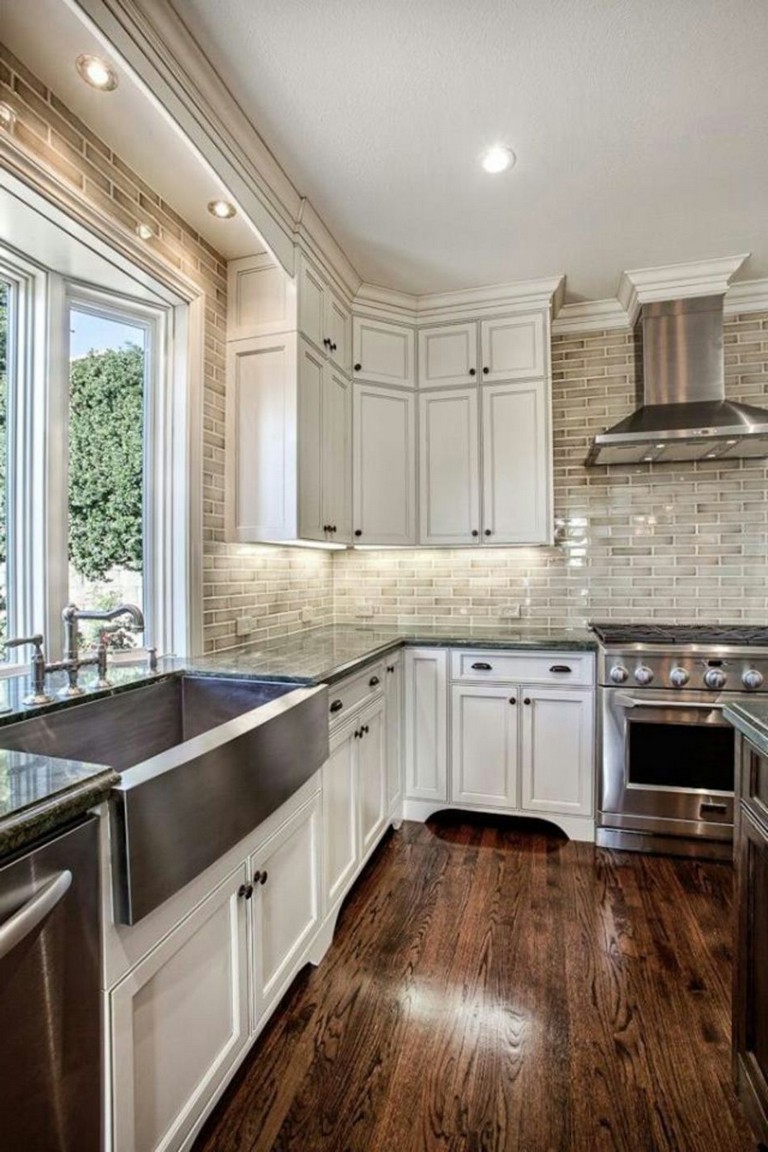 Simple White Kitchen Cabinets And Countertop for Small Space